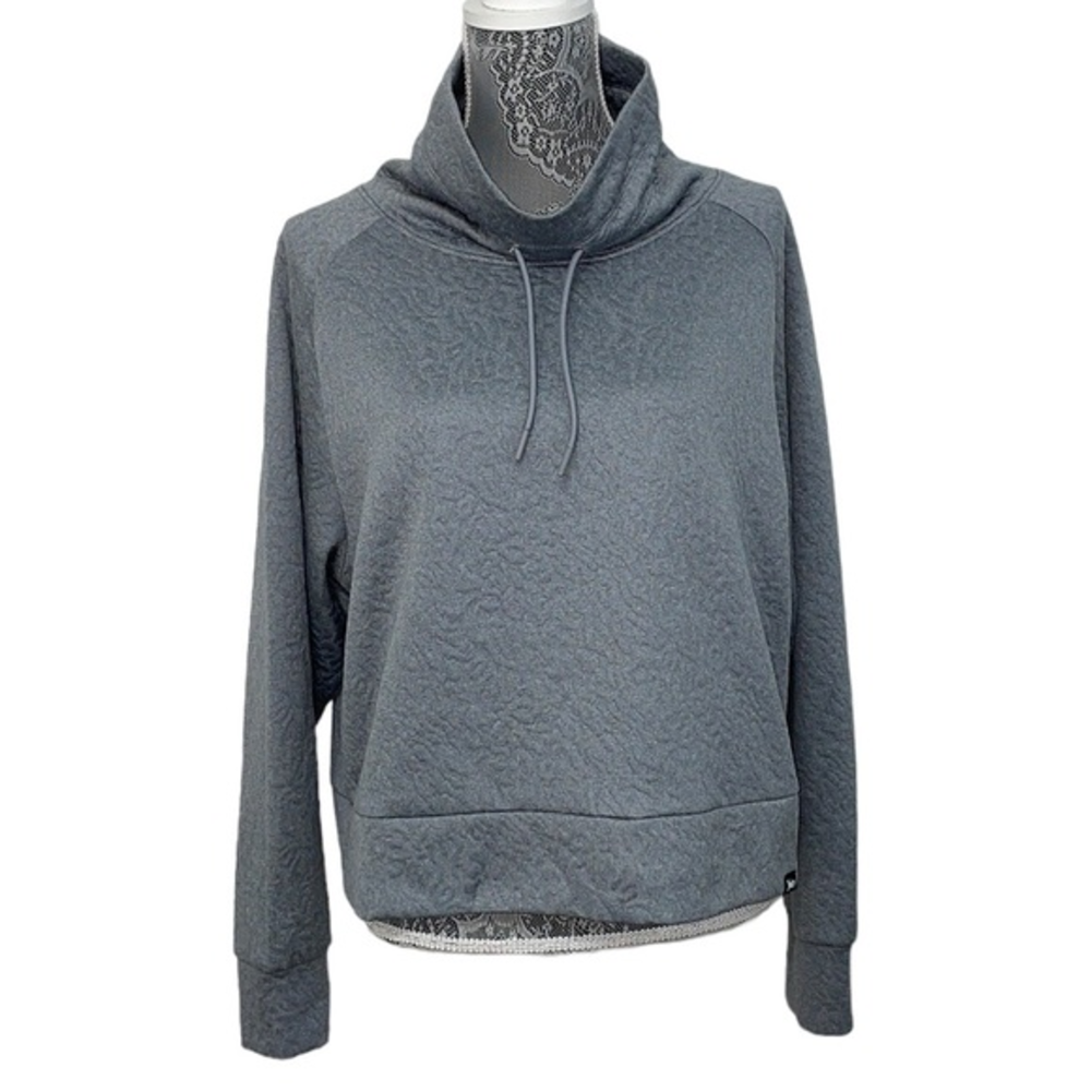 Juicy Couture women’s XL grey funnel neck with drawstring sweatshirt. EUC